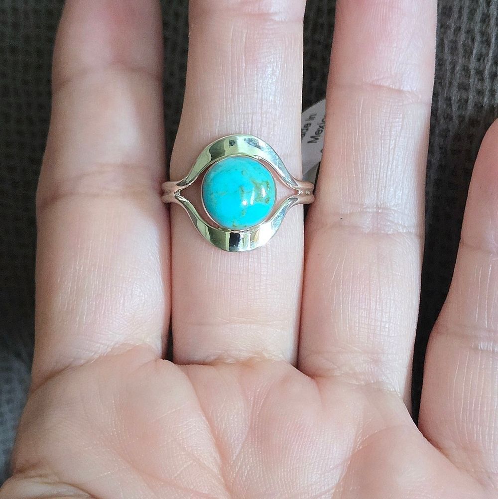 Sterling Silver🤍 Mexican🇲🇽 Turquoise Ring - NWT - Picture 16 of 16